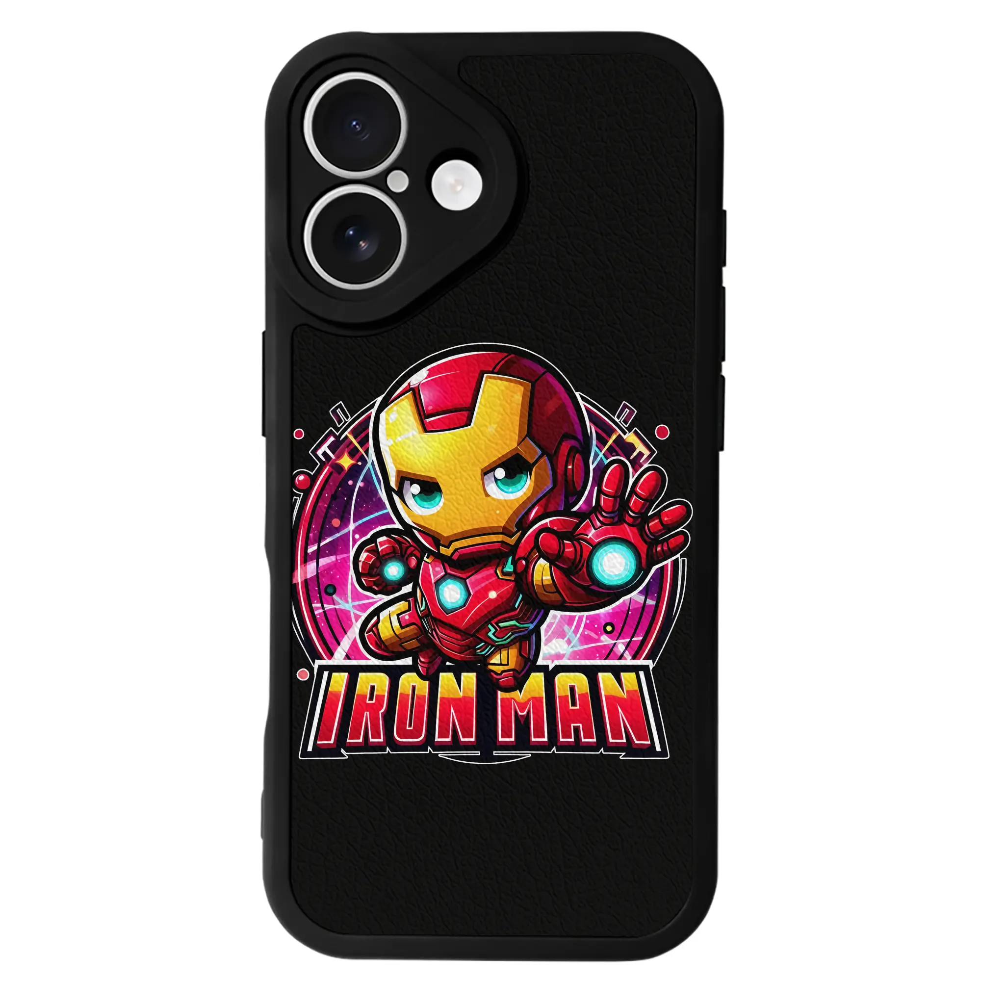 アベンジャーズ (Avenjāzu) グッズ アイアンマン（Iron Man） - IPhone 16シリーズ対応 ・ シリコンスマホケース ・ レザー調 ・ 高精度フィット ・ 耐衝撃 ・ ワイヤレス充電対応 ・ 精密カット